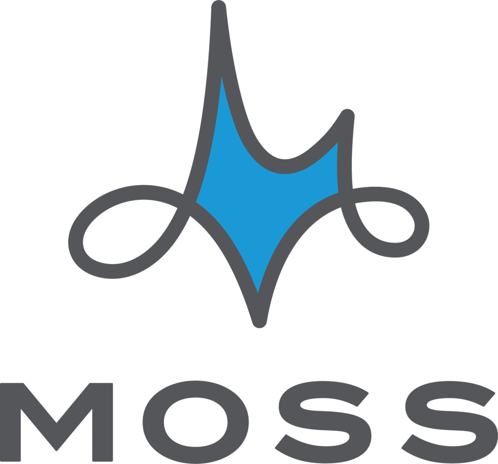 Moss Logo mit Signet und Schriftzug